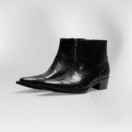SANTIAGO WESTERN BOOTS - Đen