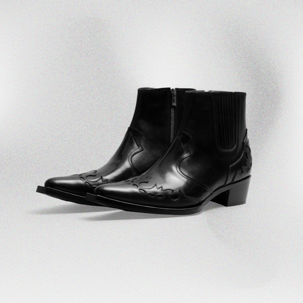 SANTIAGO WESTERN BOOTS - Đen
