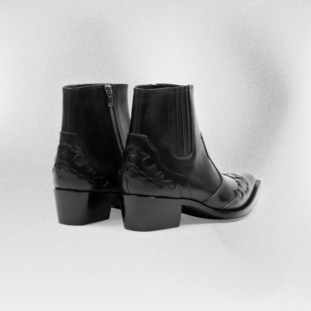 SANTIAGO WESTERN BOOTS - Đen - Ảnh 5