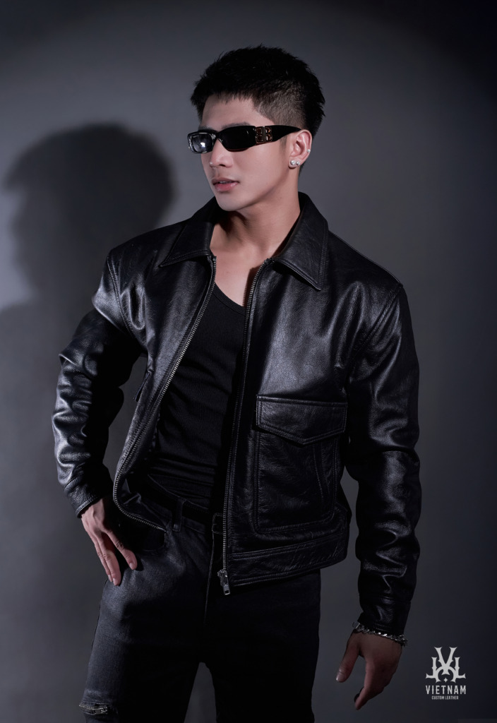 RAFAEL BOXY LEATHER JACKET - Đen - Ảnh 12