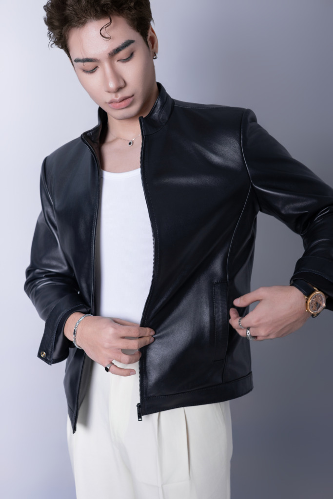 PHANTOM RACER LEATHER JACKET - Đen - Ảnh 16