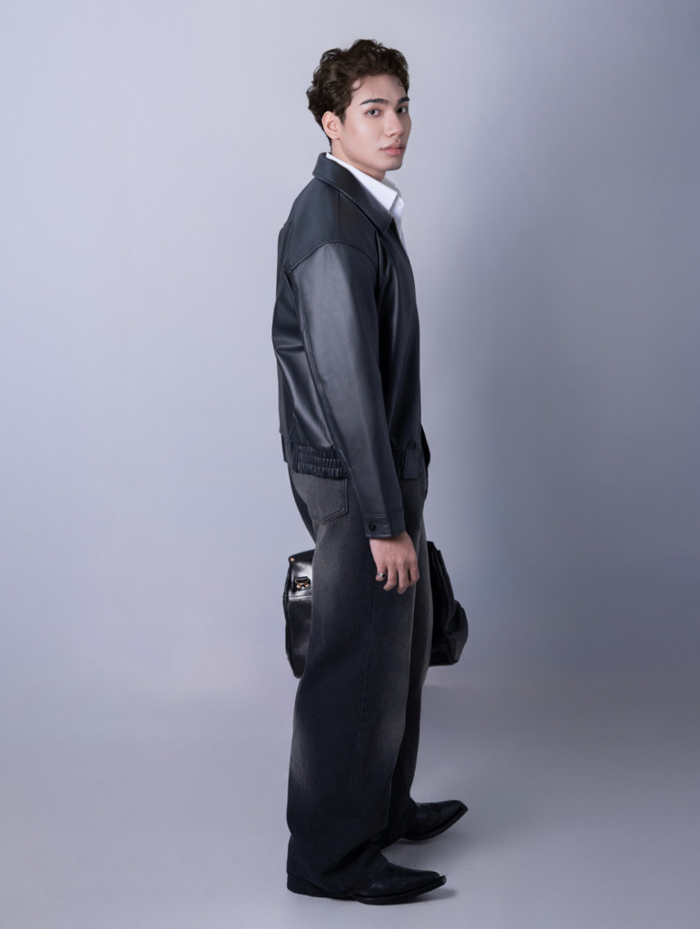 VINCENT BOXY BOMBER JACKET - Đen - Ảnh 13