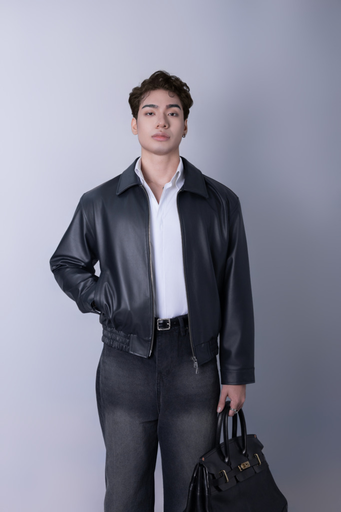 VINCENT BOXY BOMBER JACKET - Đen - Ảnh 11