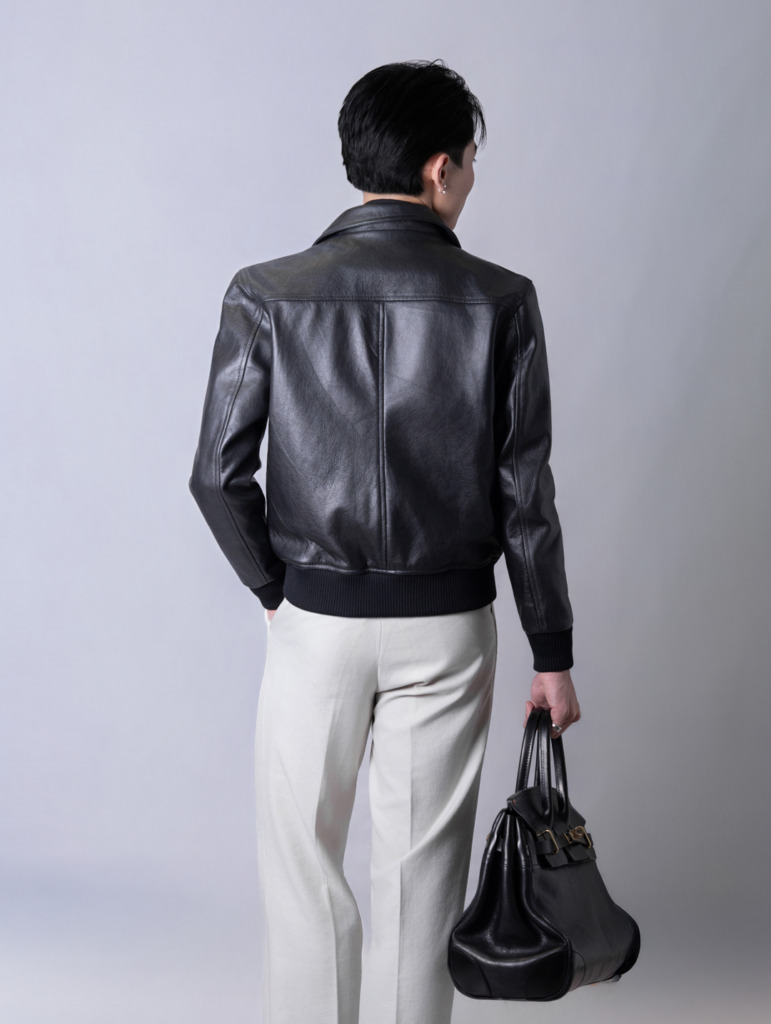 MOBSTER BOMBER LEATHER JACKET - Đen - Ảnh 13