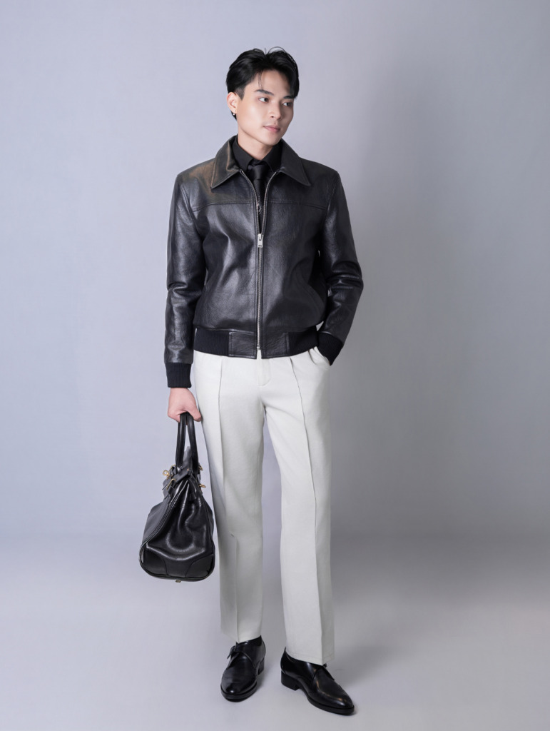 MOBSTER BOMBER LEATHER JACKET - Đen - Ảnh 10