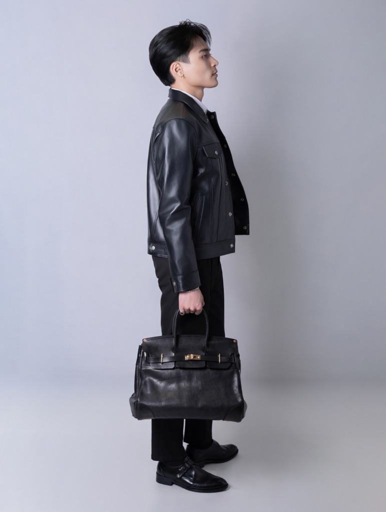 JOAQUIN TRUCKER LEATHER JACKET - Đen - Ảnh 5