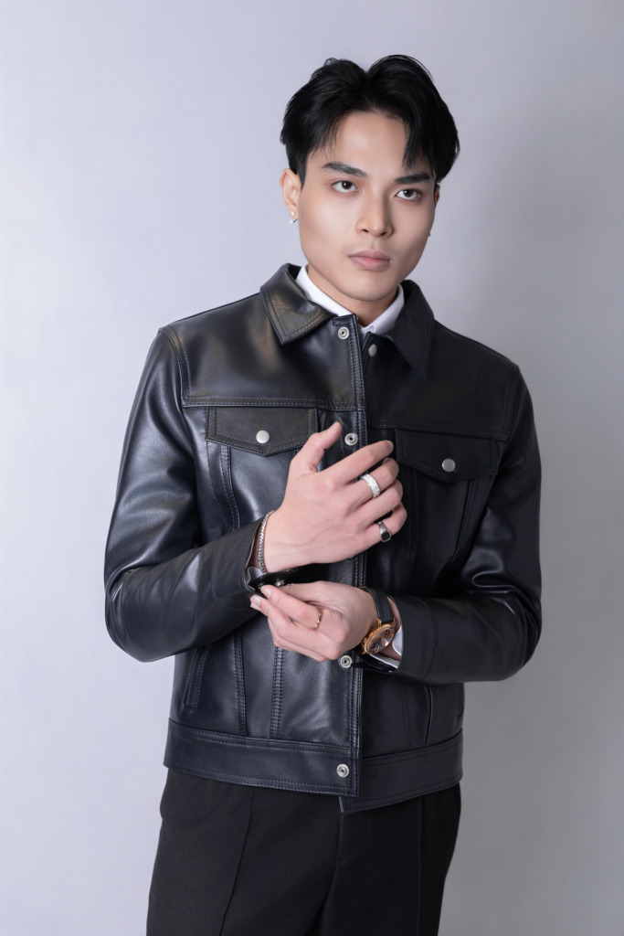 JOAQUIN TRUCKER LEATHER JACKET - Đen - Ảnh 3