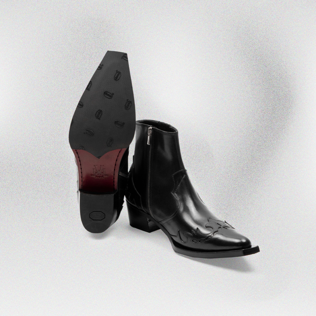 SANTIAGO WESTERN BOOTS - Đen - Ảnh 3