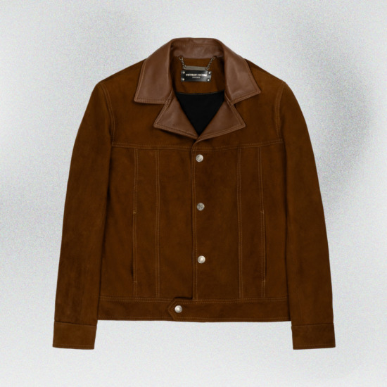 DAVINCI BLOUSON SUEDE JACKET - Nâu