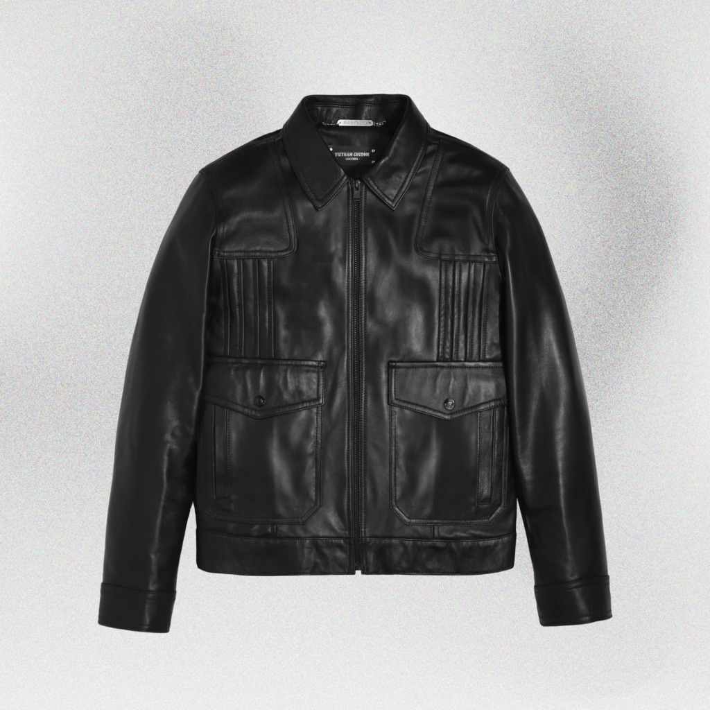 DIEGO BLOUSON LEATHER JACKET - Đen