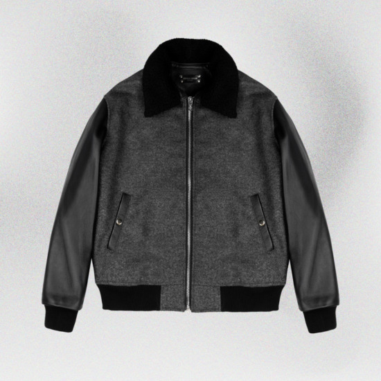 GRAYSON VARSITY JACKET - Smoke gray