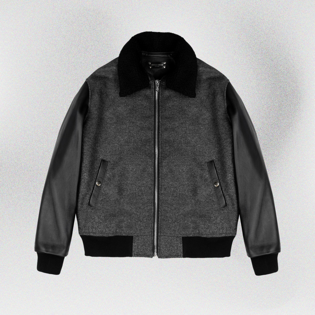 GRAYSON VARSITY JACKET - Smoke gray
