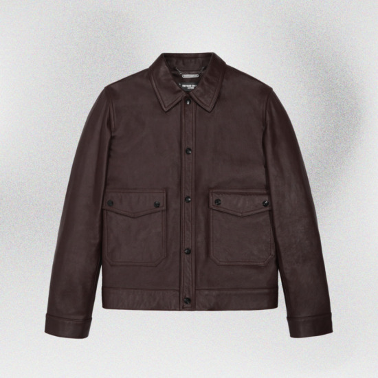MTP BLOUSON LEATHER JACKET - Nâu chocolate