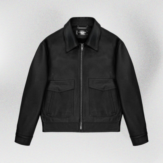 RAFAEL BOXY LEATHER JACKET - Đen