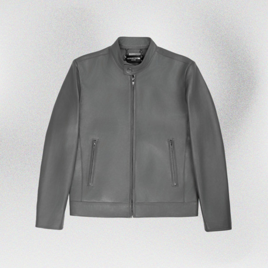 YAKUZA RACER LEATHER JACKET bản xám ghi
