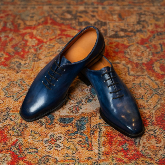 CASTALIA WHOLECUT PATINA SHOES - Xanh Navy