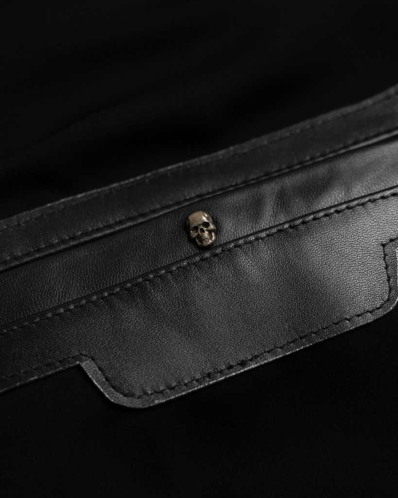 AVIATOR BOMBER LEATHER JACKET - Đen - Ảnh 9