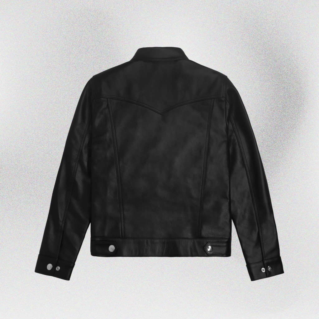 JOAQUIN TRUCKER LEATHER JACKET - Đen - Ảnh 2