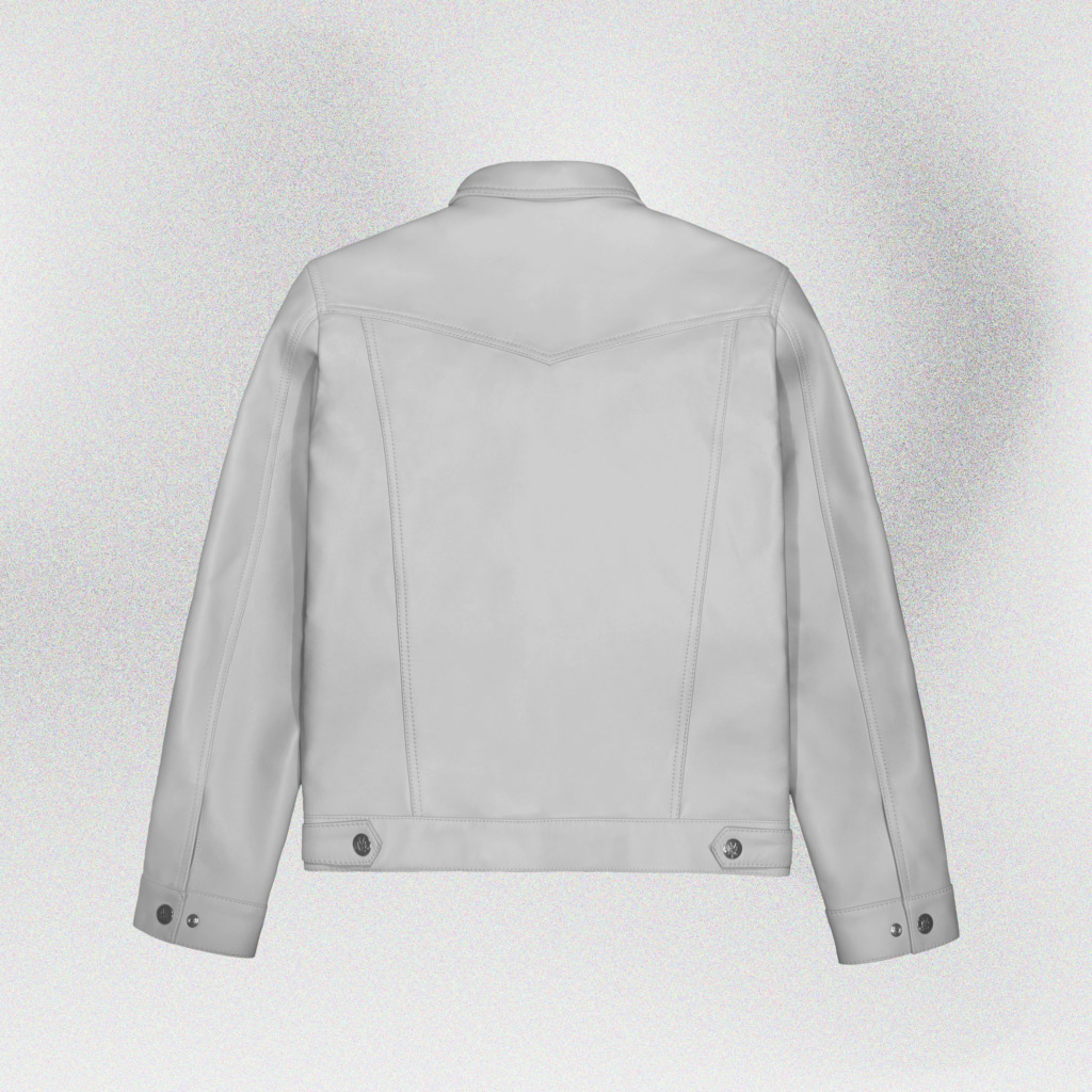 JOAQUIN TRUCKER LEATHER JACKET - Trắng - Ảnh 2