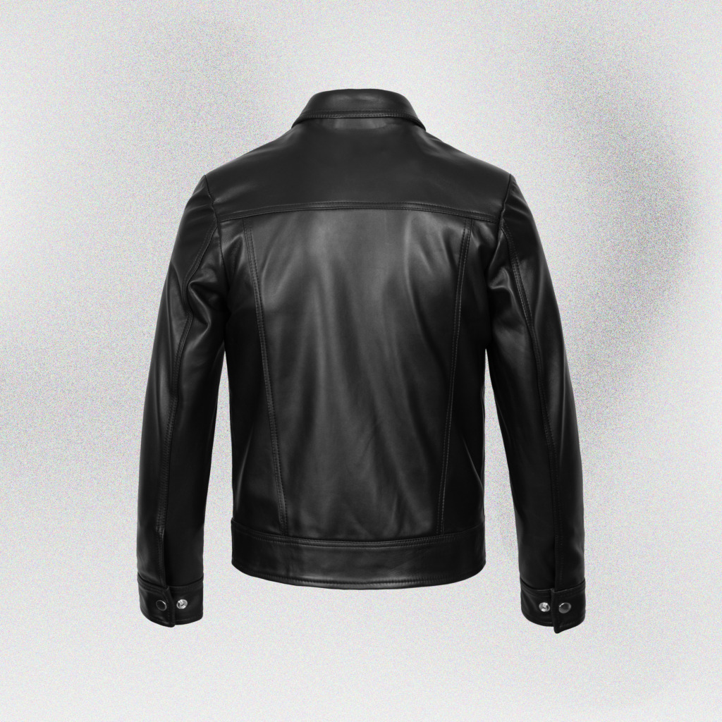 LEONARD BLOUSON LEATHER JACKET - Đen - Ảnh 2