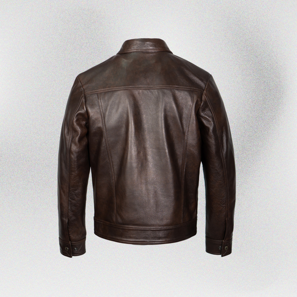 LEONARD BLOUSON LEATHER JACKET - Nâu chocolate - Ảnh 2
