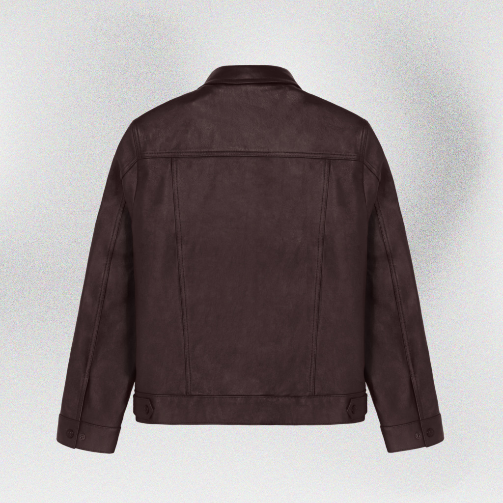 MTP BLOUSON LEATHER JACKET - Chocolate Brown - Image 2
