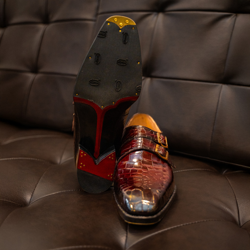 VITO DOUBLE MONKTRAP CROCODILE - Nâu chocolate - Ảnh 3