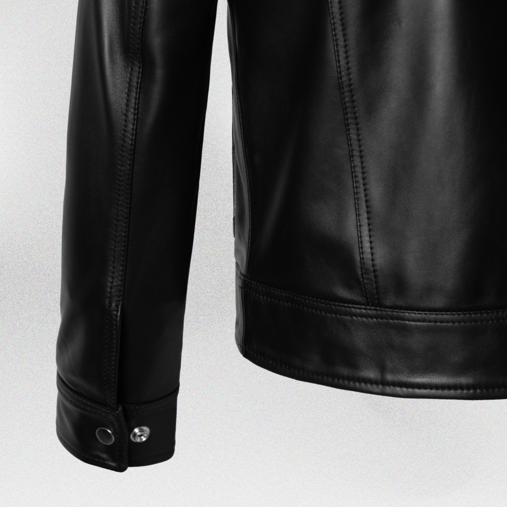 LEONARD BLOUSON LEATHER JACKET - Đen - Ảnh 6