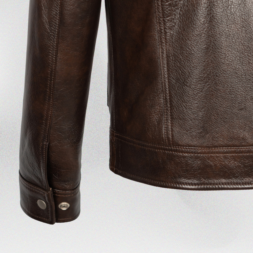 LEONARD BLOUSON LEATHER JACKET - Nâu chocolate - Ảnh 4