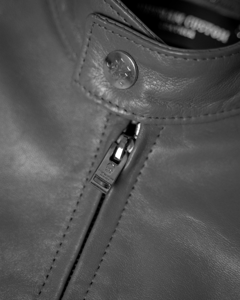 YAKUZA RACER LEATHER JACKET - Gray - Image 4
