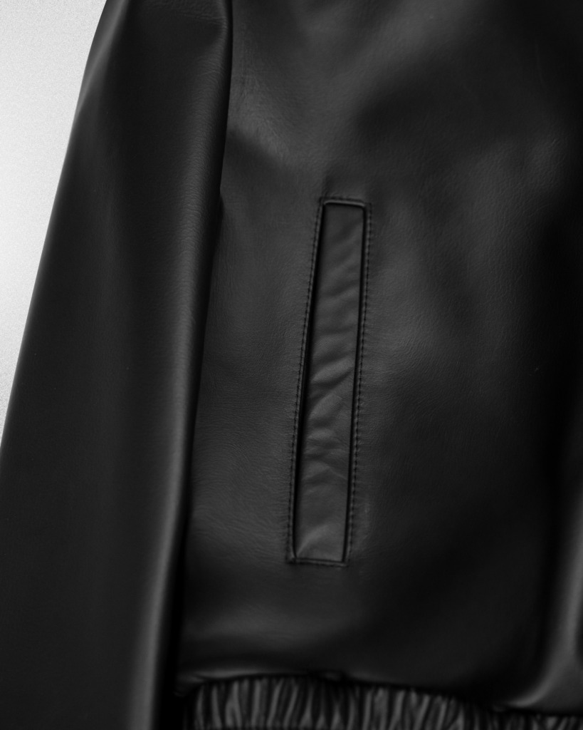 VINCENT BOXY BOMBER JACKET - Đen - Ảnh 4