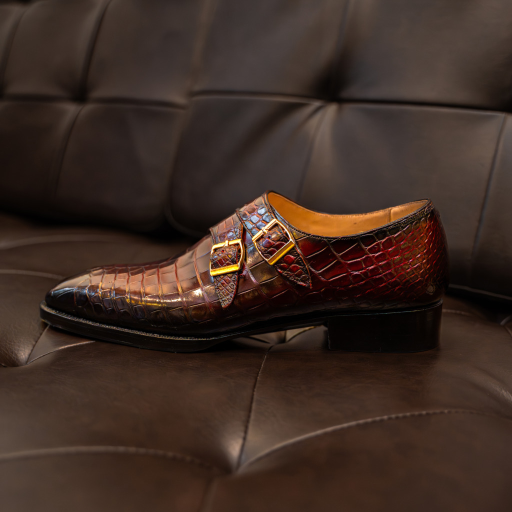 VITO DOUBLE MONKTRAP CROCODILE - Nâu chocolate - Ảnh 5
