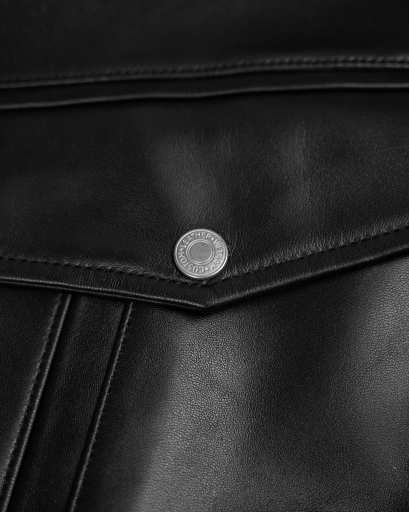 AVIATOR BOMBER LEATHER JACKET - Đen - Ảnh 7