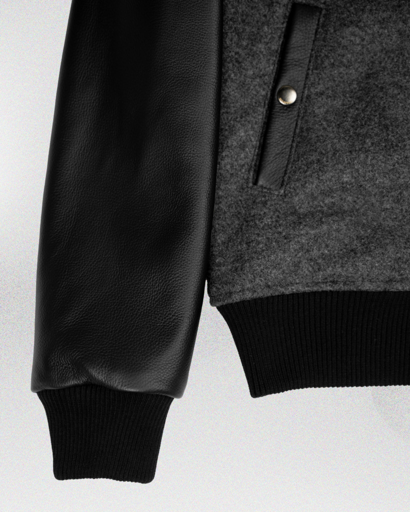 GRAYSON VARSITY JACKET - Smoke gray - Image 5