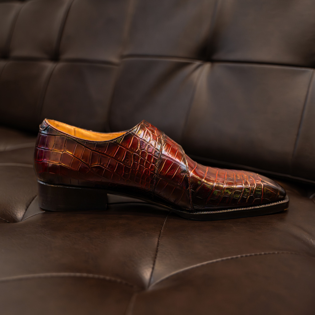 VITO DOUBLE MONKTRAP CROCODILE - Nâu chocolate - Ảnh 6