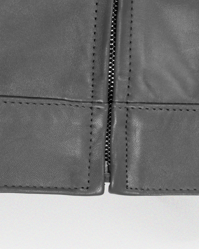 YAKUZA RACER LEATHER JACKET - Gray - Image 7