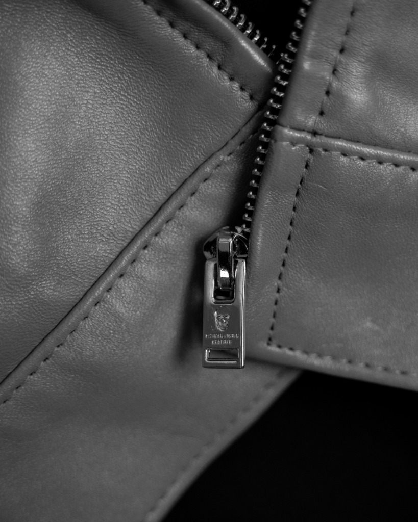 YAKUZA RACER LEATHER JACKET - Gray - Image 8