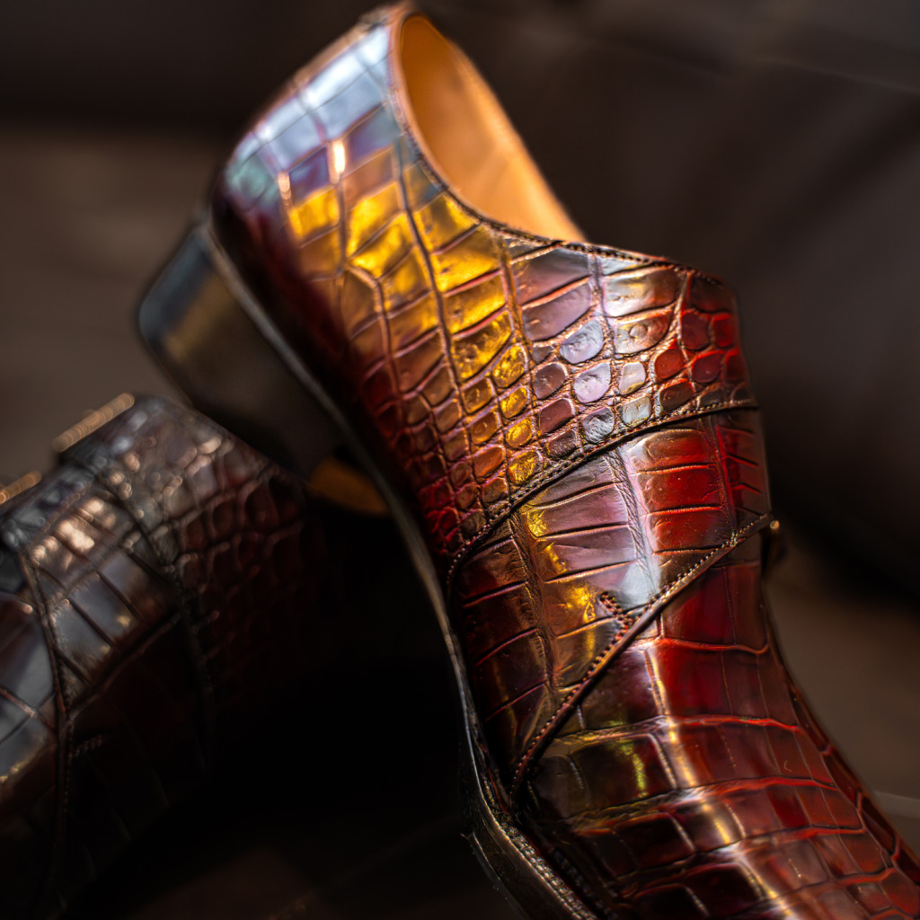 VITO DOUBLE MONKTRAP CROCODILE - Nâu chocolate - Ảnh 8