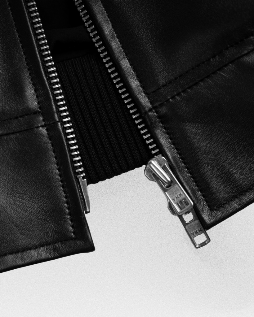 AVIATOR BOMBER LEATHER JACKET - Đen - Ảnh 11