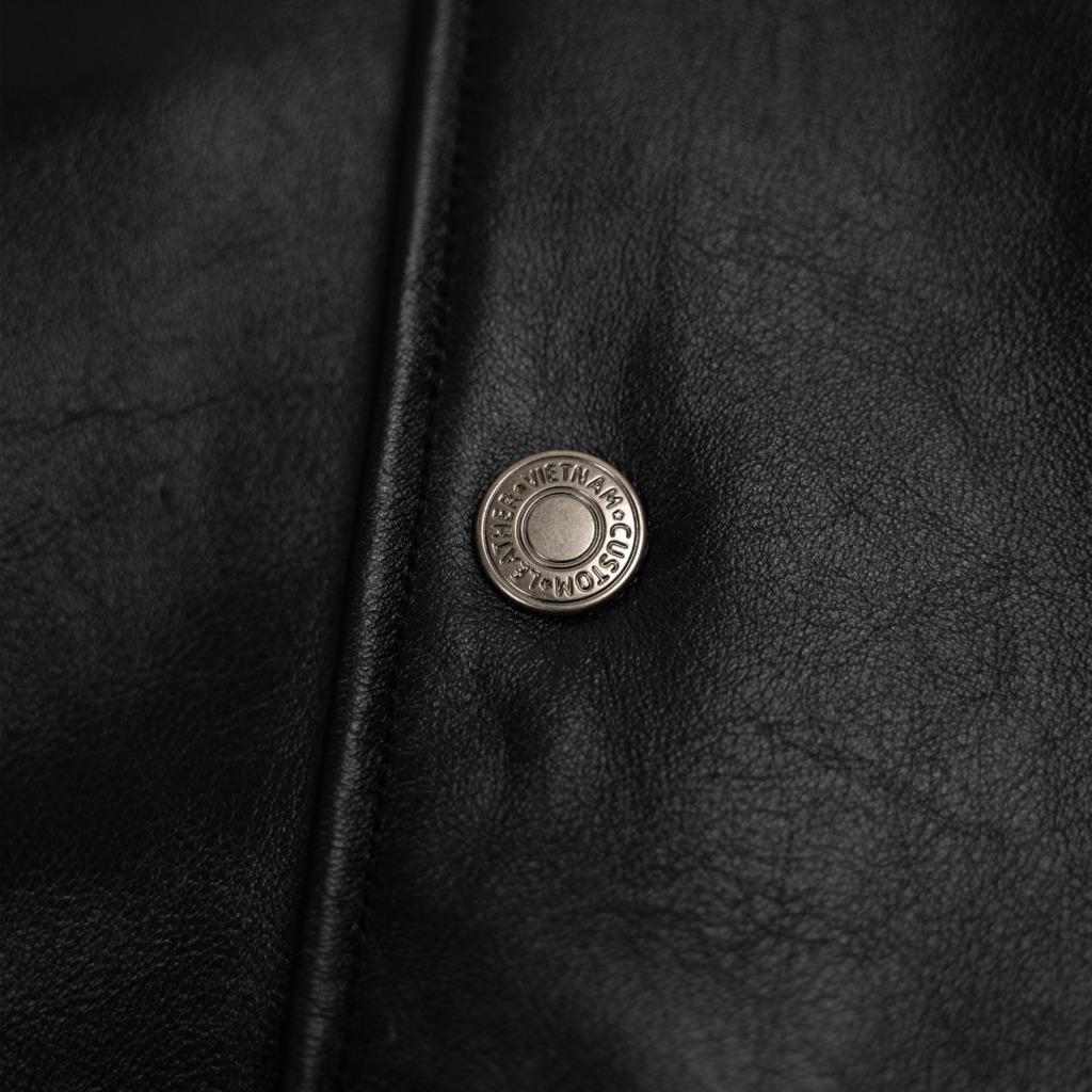 TEDDY VARSITY LEATHER JACKET - Đen - Ảnh 10