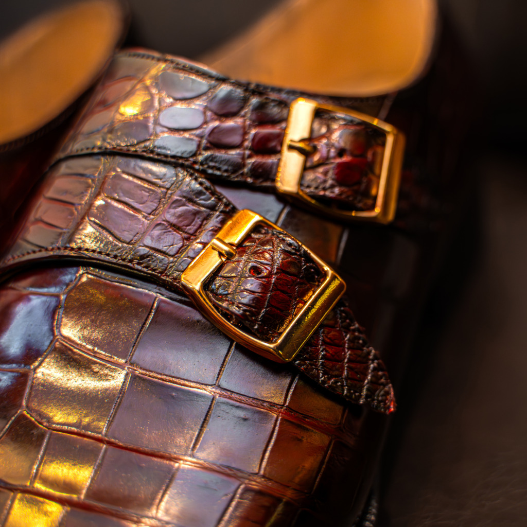 VITO DOUBLE MONKTRAP CROCODILE - Nâu chocolate - Ảnh 9