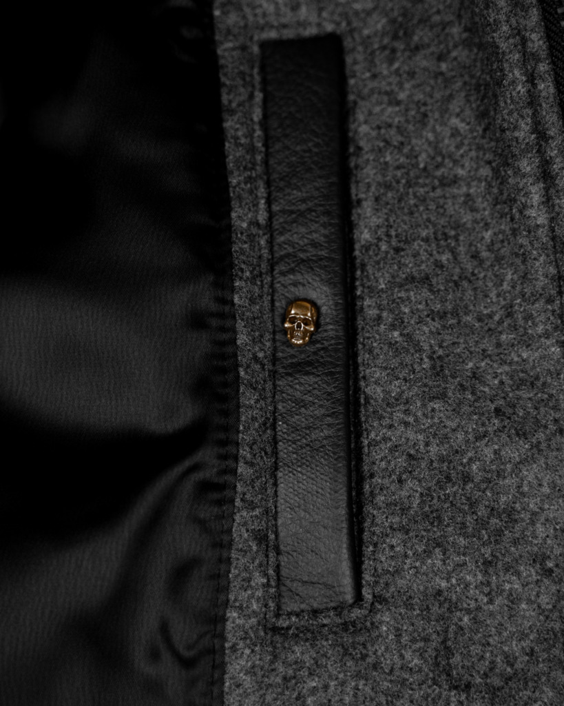 GRAYSON VARSITY JACKET - Smoke gray - Image 7