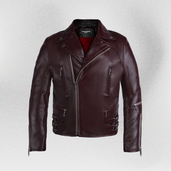 TERMINATOR BIKER JACKET - Đỏ rượu