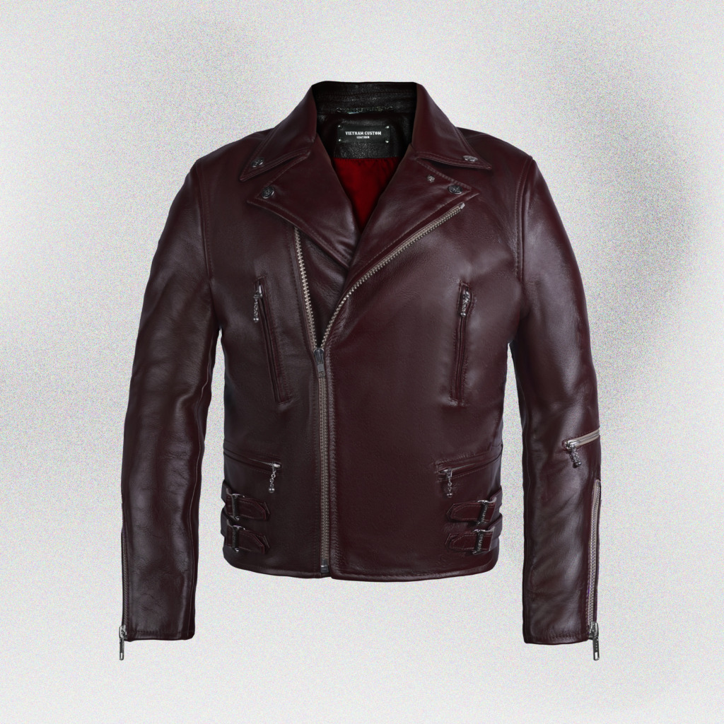 TERMINATOR BIKER JACKET - Đỏ rượu