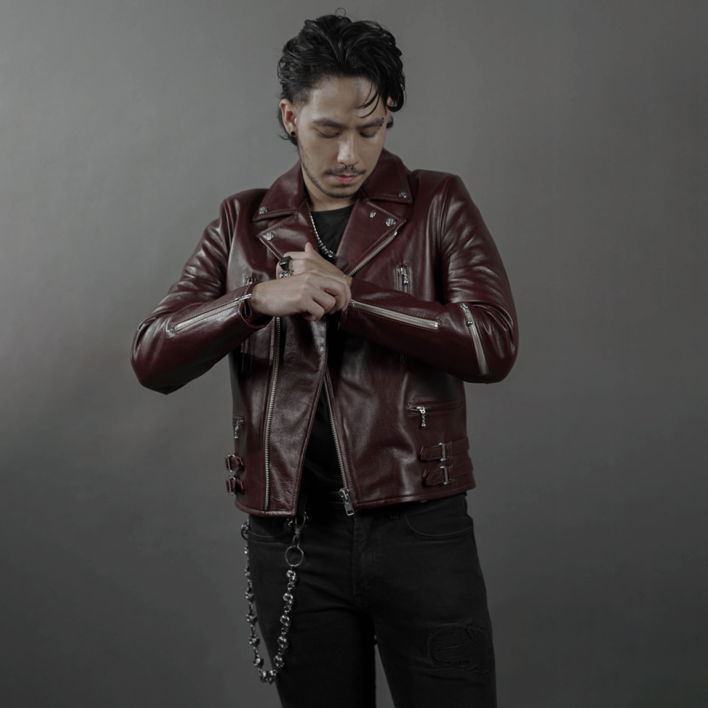 TERMINATOR BIKER JACKET - Đỏ rượu - Ảnh 9