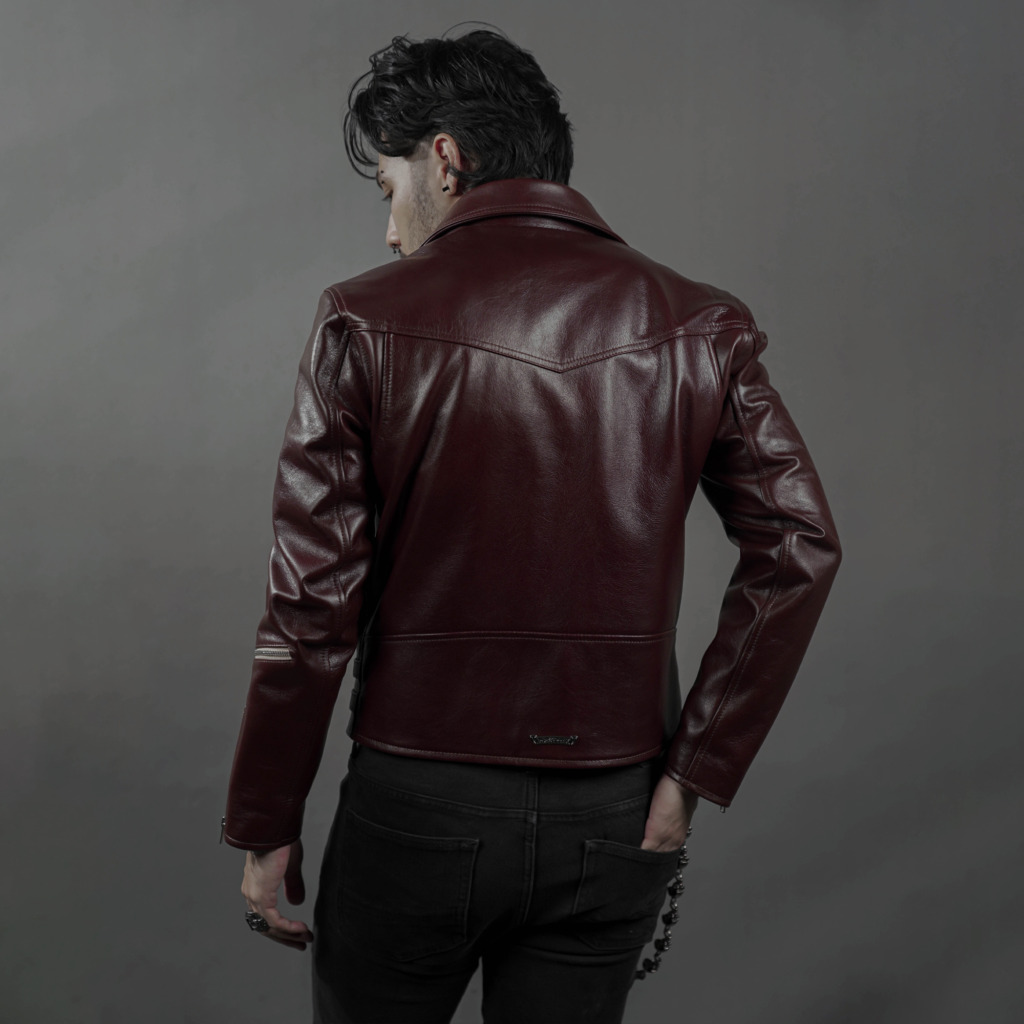 TERMINATOR BIKER JACKET - Đỏ rượu - Ảnh 10