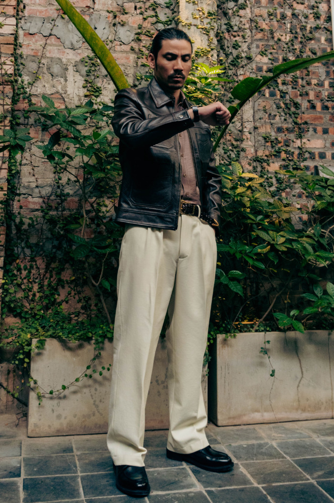 LEONARD BLOUSON LEATHER JACKET - Nâu chocolate - Ảnh 7