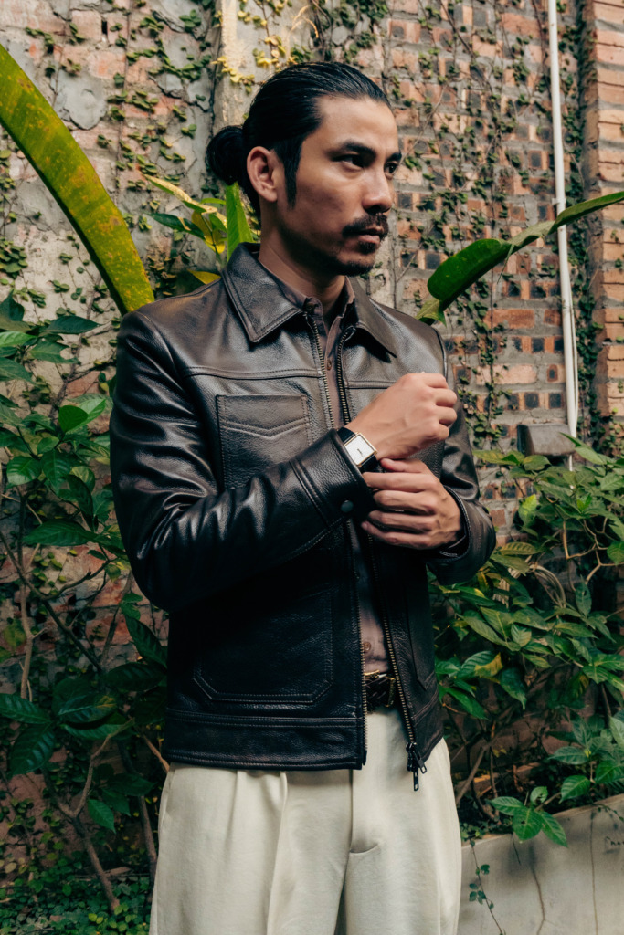 LEONARD BLOUSON LEATHER JACKET - Nâu chocolate - Ảnh 8