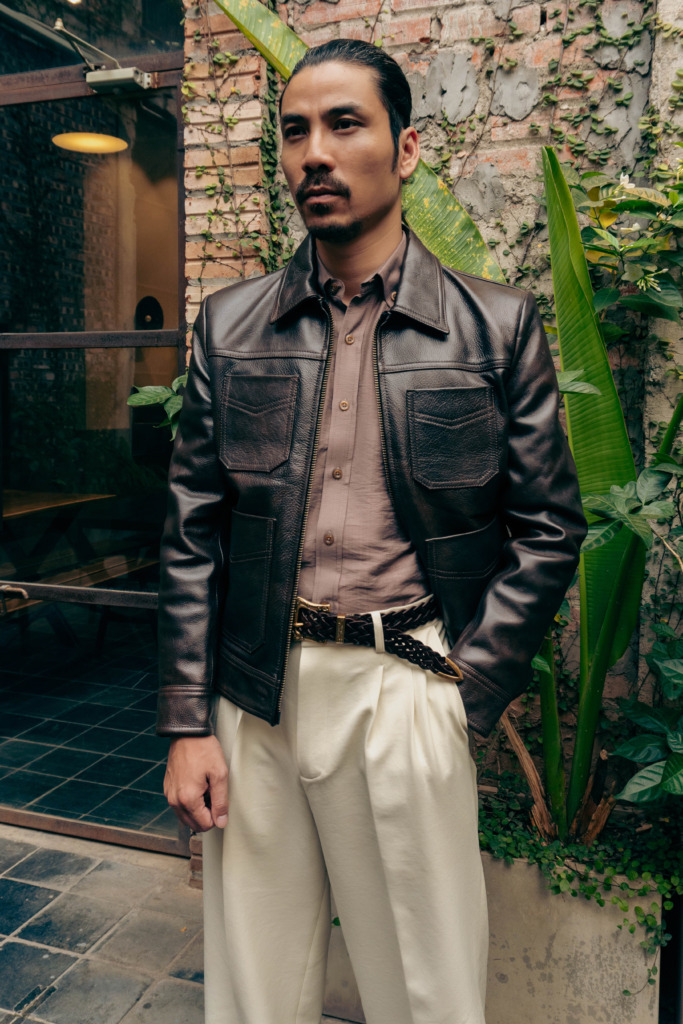 LEONARD BLOUSON LEATHER JACKET - Nâu chocolate - Ảnh 12