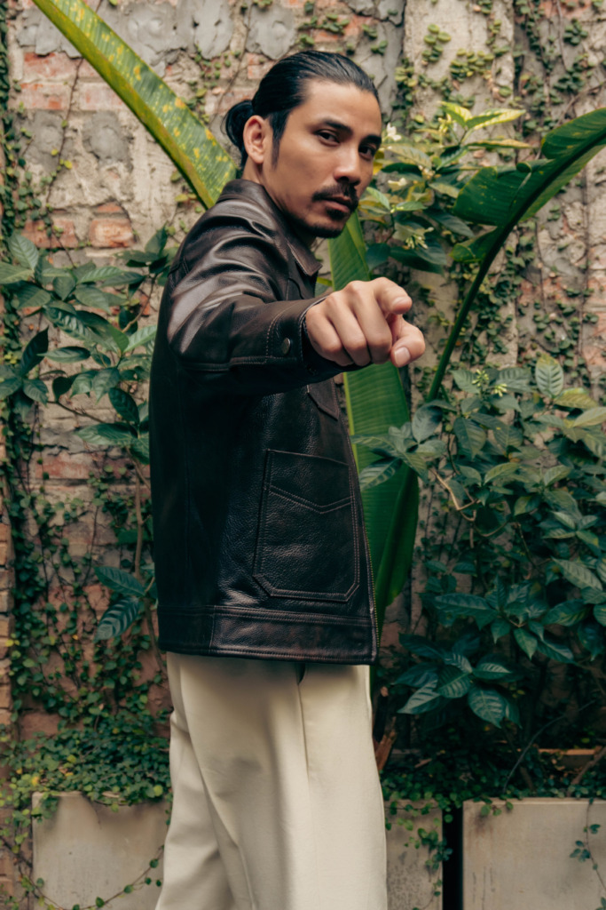 LEONARD BLOUSON LEATHER JACKET - Nâu chocolate - Ảnh 13
